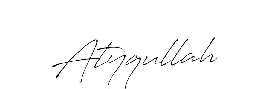 Antro_Vectra is a professional signature style that is perfect for those who want to add a touch of class to their signature. It is also a great choice for those who want to make their signature more unique. Get Atyqullah name to fancy signature for free. Atyqullah signature style 6 images and pictures png