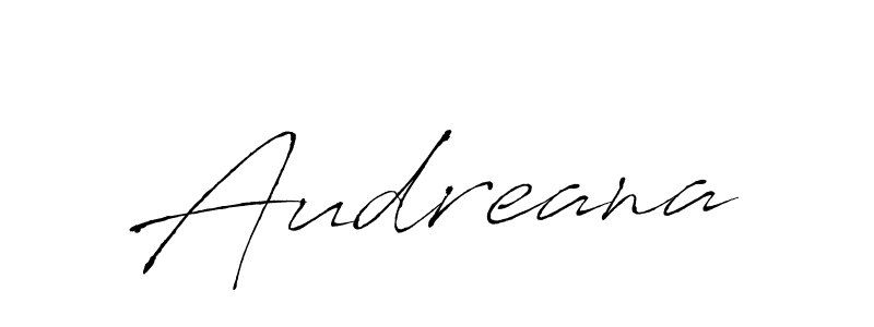 Make a beautiful signature design for name Audreana. With this signature (Antro_Vectra) style, you can create a handwritten signature for free. Audreana signature style 6 images and pictures png