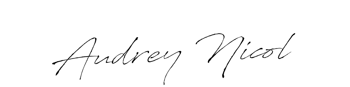 The best way (Antro_Vectra) to make a short signature is to pick only two or three words in your name. The name Audrey Nicol include a total of six letters. For converting this name. Audrey Nicol signature style 6 images and pictures png