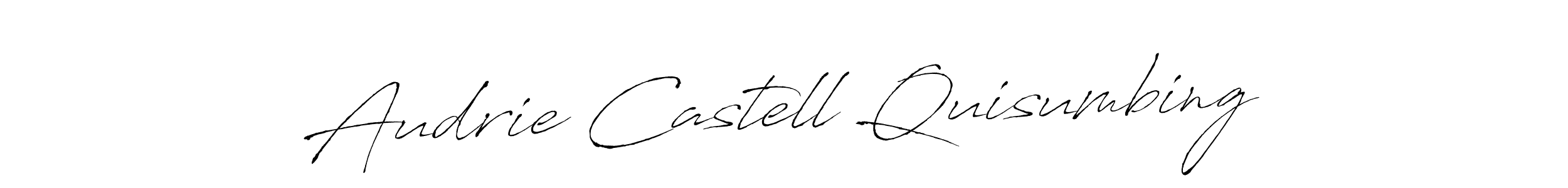 Use a signature maker to create a handwritten signature online. With this signature software, you can design (Antro_Vectra) your own signature for name Audrie Castell Quisumbing. Audrie Castell Quisumbing signature style 6 images and pictures png