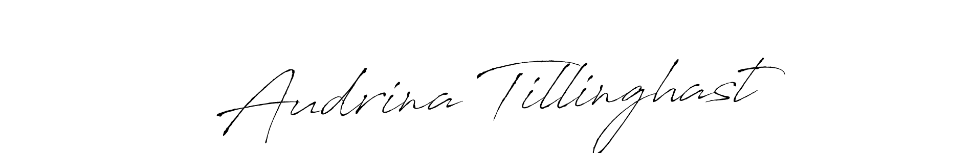 Make a beautiful signature design for name Audrina Tillinghast. With this signature (Antro_Vectra) style, you can create a handwritten signature for free. Audrina Tillinghast signature style 6 images and pictures png