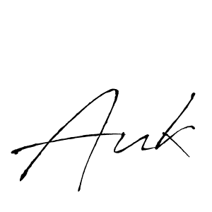 Design your own signature with our free online signature maker. With this signature software, you can create a handwritten (Antro_Vectra) signature for name Auk. Auk signature style 6 images and pictures png