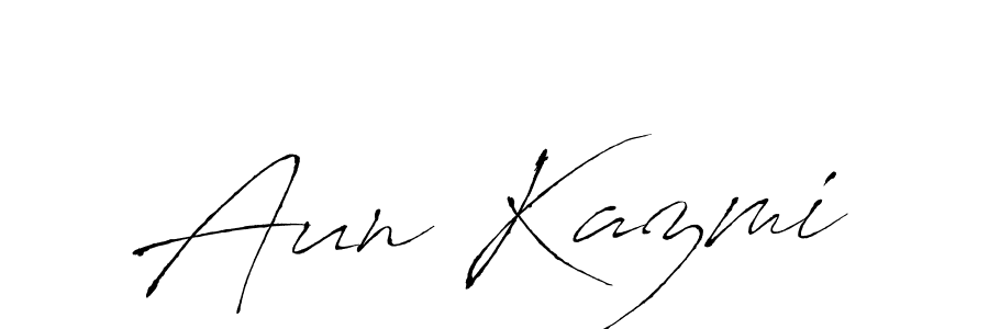 Antro_Vectra is a professional signature style that is perfect for those who want to add a touch of class to their signature. It is also a great choice for those who want to make their signature more unique. Get Aun Kazmi name to fancy signature for free. Aun Kazmi signature style 6 images and pictures png