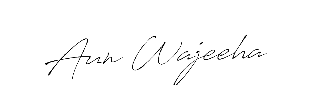 How to make Aun Wajeeha name signature. Use Antro_Vectra style for creating short signs online. This is the latest handwritten sign. Aun Wajeeha signature style 6 images and pictures png