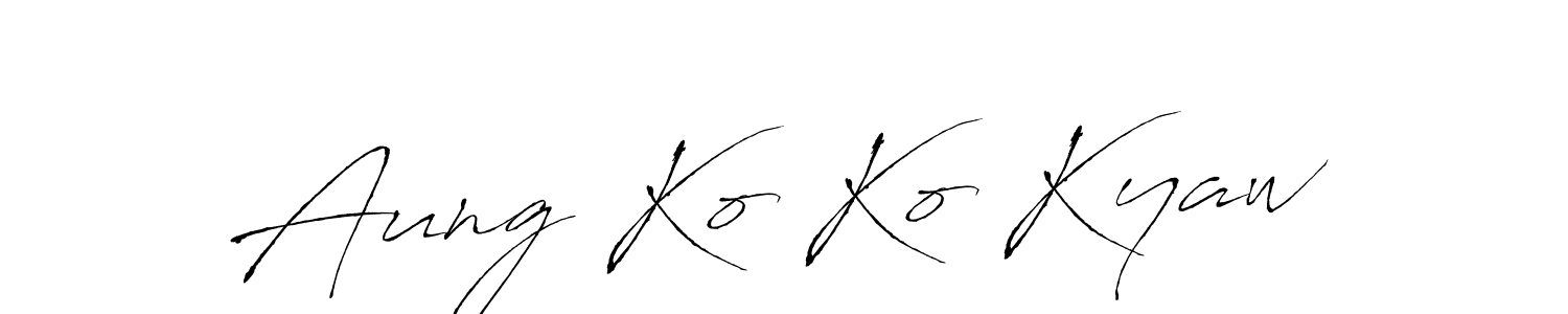 How to make Aung Ko Ko Kyaw signature? Antro_Vectra is a professional autograph style. Create handwritten signature for Aung Ko Ko Kyaw name. Aung Ko Ko Kyaw signature style 6 images and pictures png