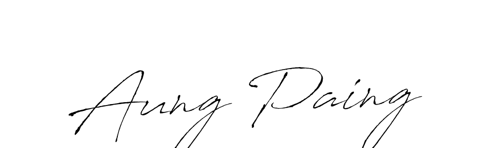 The best way (Antro_Vectra) to make a short signature is to pick only two or three words in your name. The name Aung Paing include a total of six letters. For converting this name. Aung Paing signature style 6 images and pictures png