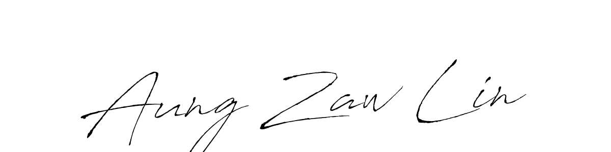 How to make Aung Zaw Lin name signature. Use Antro_Vectra style for creating short signs online. This is the latest handwritten sign. Aung Zaw Lin signature style 6 images and pictures png