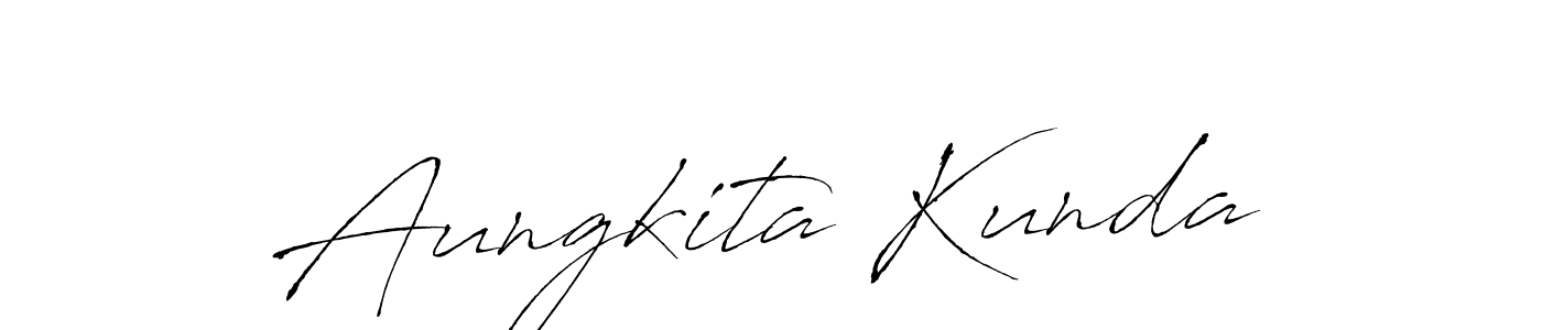 Similarly Antro_Vectra is the best handwritten signature design. Signature creator online .You can use it as an online autograph creator for name Aungkita Kunda. Aungkita Kunda signature style 6 images and pictures png