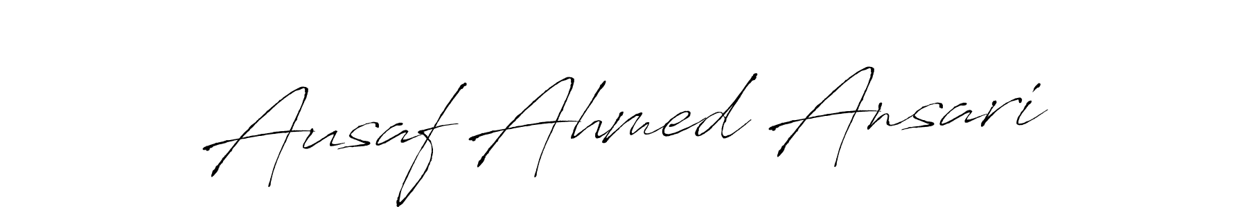 Antro_Vectra is a professional signature style that is perfect for those who want to add a touch of class to their signature. It is also a great choice for those who want to make their signature more unique. Get Ausaf Ahmed Ansari name to fancy signature for free. Ausaf Ahmed Ansari signature style 6 images and pictures png