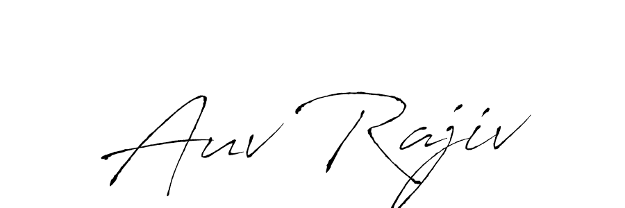 How to make Auv Rajiv name signature. Use Antro_Vectra style for creating short signs online. This is the latest handwritten sign. Auv Rajiv signature style 6 images and pictures png