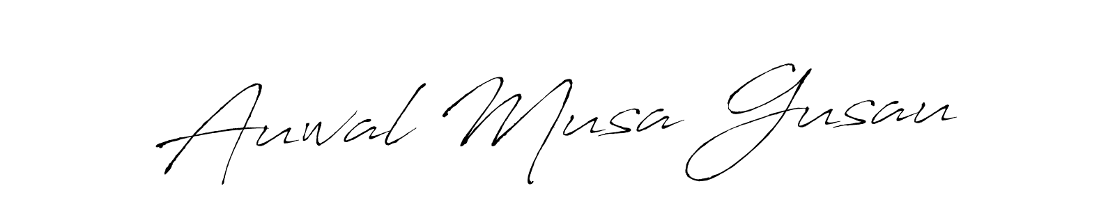 Make a beautiful signature design for name Auwal Musa Gusau. With this signature (Antro_Vectra) style, you can create a handwritten signature for free. Auwal Musa Gusau signature style 6 images and pictures png