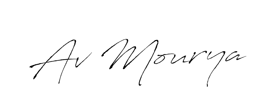 Antro_Vectra is a professional signature style that is perfect for those who want to add a touch of class to their signature. It is also a great choice for those who want to make their signature more unique. Get Av Mourya name to fancy signature for free. Av Mourya signature style 6 images and pictures png