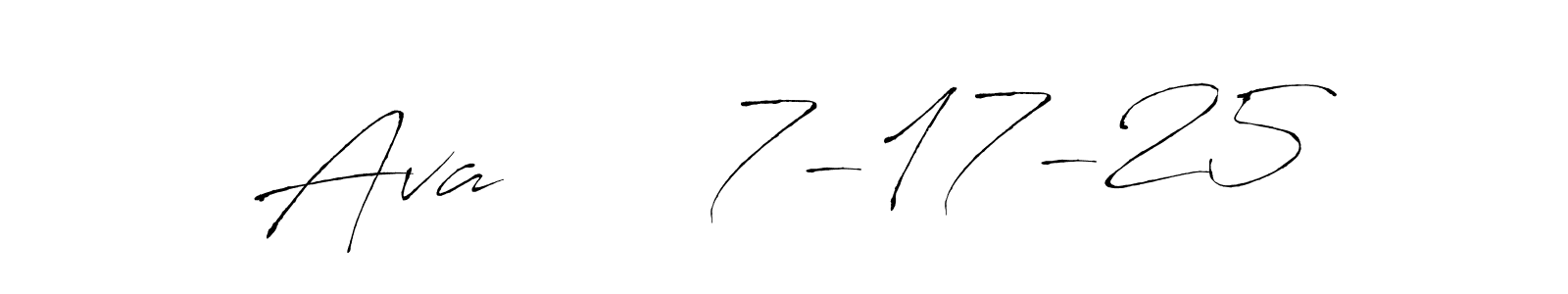 How to make Ava      7-17-25 name signature. Use Antro_Vectra style for creating short signs online. This is the latest handwritten sign. Ava      7-17-25 signature style 6 images and pictures png