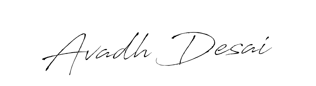 Design your own signature with our free online signature maker. With this signature software, you can create a handwritten (Antro_Vectra) signature for name Avadh Desai. Avadh Desai signature style 6 images and pictures png