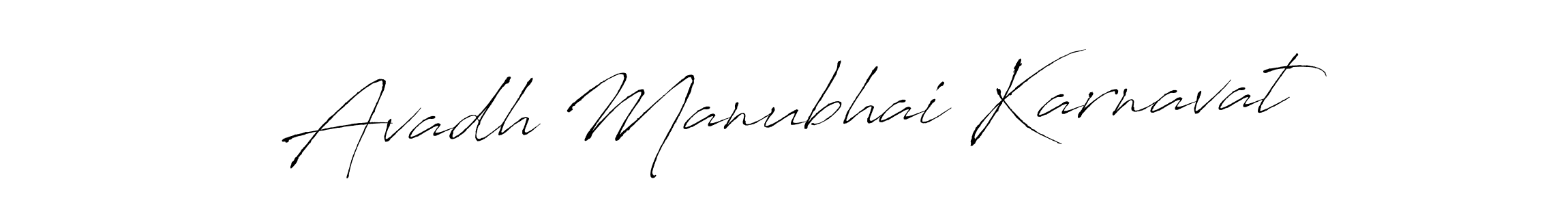 Make a beautiful signature design for name Avadh Manubhai Karnavat. With this signature (Antro_Vectra) style, you can create a handwritten signature for free. Avadh Manubhai Karnavat signature style 6 images and pictures png