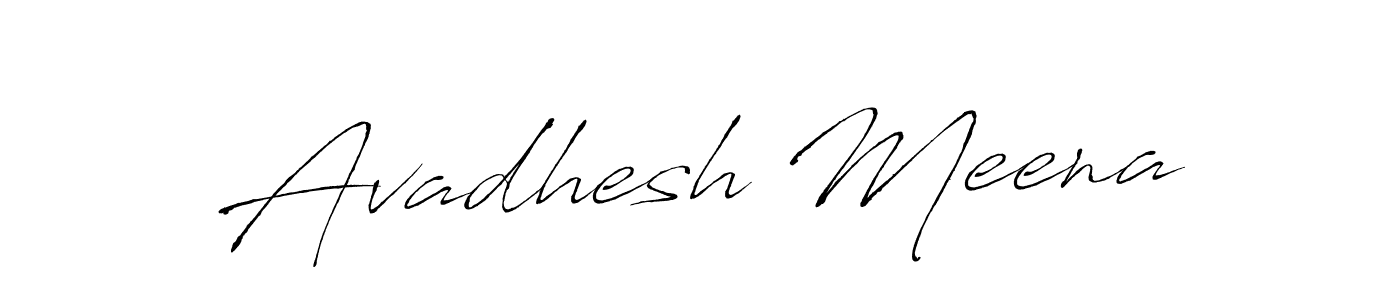 How to make Avadhesh Meena name signature. Use Antro_Vectra style for creating short signs online. This is the latest handwritten sign. Avadhesh Meena signature style 6 images and pictures png