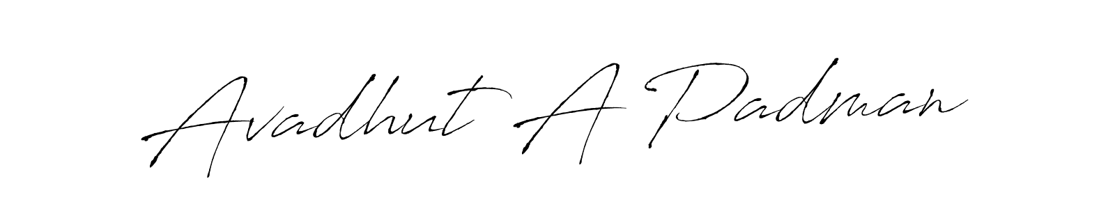 The best way (Antro_Vectra) to make a short signature is to pick only two or three words in your name. The name Avadhut A Padman include a total of six letters. For converting this name. Avadhut A Padman signature style 6 images and pictures png