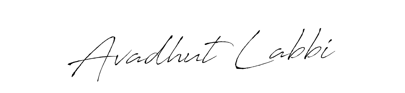 How to make Avadhut Labbi name signature. Use Antro_Vectra style for creating short signs online. This is the latest handwritten sign. Avadhut Labbi signature style 6 images and pictures png