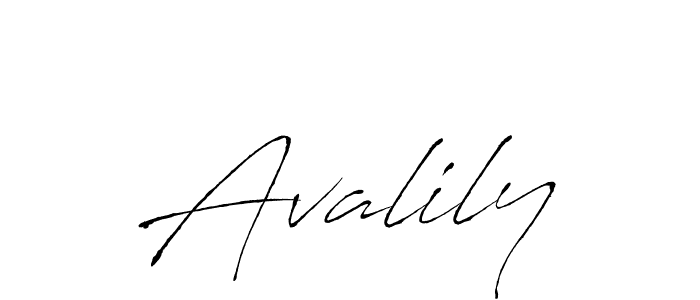Make a beautiful signature design for name Avalily. With this signature (Antro_Vectra) style, you can create a handwritten signature for free. Avalily signature style 6 images and pictures png