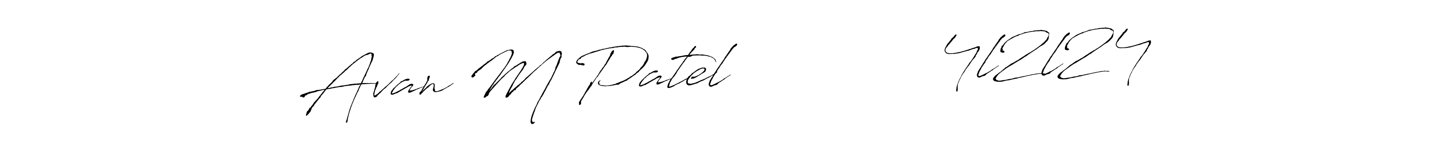 Use a signature maker to create a handwritten signature online. With this signature software, you can design (Antro_Vectra) your own signature for name Avan M Patel            4l2l24. Avan M Patel            4l2l24 signature style 6 images and pictures png