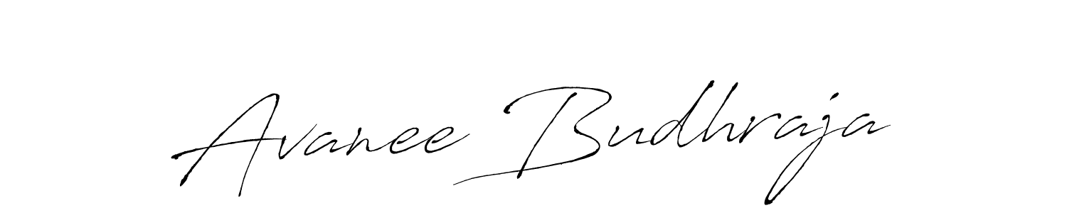 Create a beautiful signature design for name Avanee Budhraja. With this signature (Antro_Vectra) fonts, you can make a handwritten signature for free. Avanee Budhraja signature style 6 images and pictures png