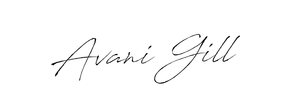 Create a beautiful signature design for name Avani Gill. With this signature (Antro_Vectra) fonts, you can make a handwritten signature for free. Avani Gill signature style 6 images and pictures png
