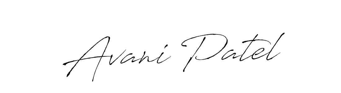 Create a beautiful signature design for name Avani Patel. With this signature (Antro_Vectra) fonts, you can make a handwritten signature for free. Avani Patel signature style 6 images and pictures png