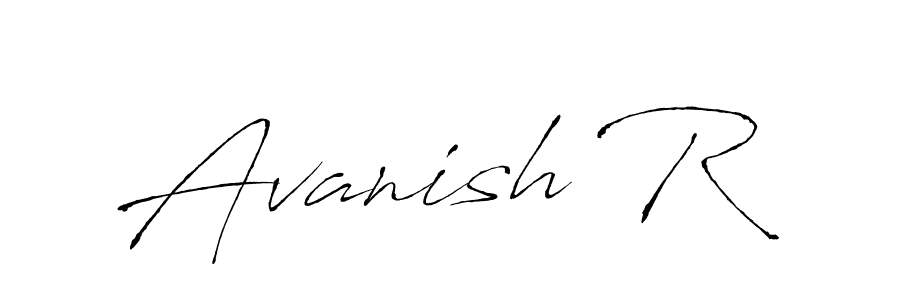 The best way (Antro_Vectra) to make a short signature is to pick only two or three words in your name. The name Avanish R include a total of six letters. For converting this name. Avanish R signature style 6 images and pictures png