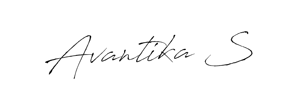 How to make Avantika S name signature. Use Antro_Vectra style for creating short signs online. This is the latest handwritten sign. Avantika S signature style 6 images and pictures png
