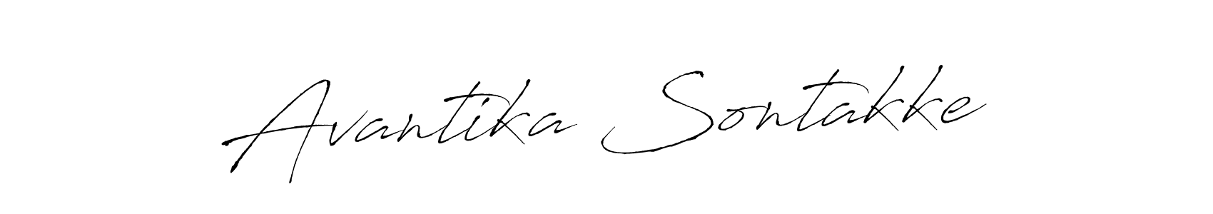 How to make Avantika Sontakke name signature. Use Antro_Vectra style for creating short signs online. This is the latest handwritten sign. Avantika Sontakke signature style 6 images and pictures png