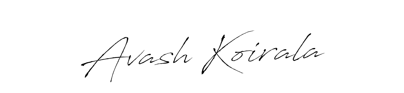 Design your own signature with our free online signature maker. With this signature software, you can create a handwritten (Antro_Vectra) signature for name Avash Koirala. Avash Koirala signature style 6 images and pictures png