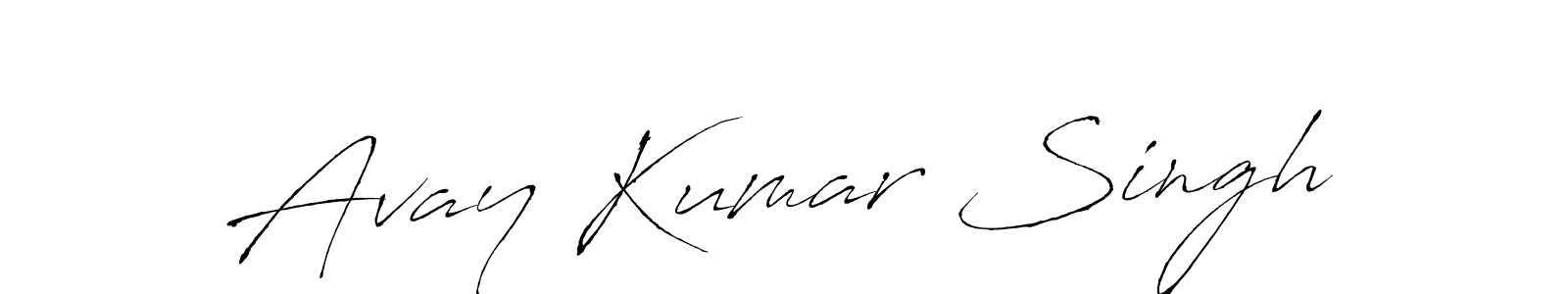 How to make Avay Kumar Singh name signature. Use Antro_Vectra style for creating short signs online. This is the latest handwritten sign. Avay Kumar Singh signature style 6 images and pictures png