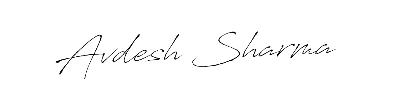 How to make Avdesh Sharma signature? Antro_Vectra is a professional autograph style. Create handwritten signature for Avdesh Sharma name. Avdesh Sharma signature style 6 images and pictures png