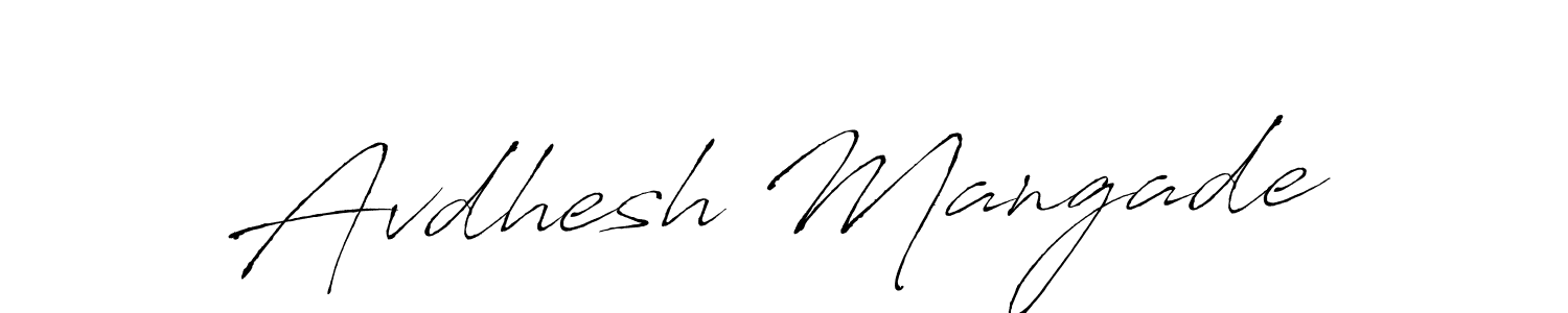 Antro_Vectra is a professional signature style that is perfect for those who want to add a touch of class to their signature. It is also a great choice for those who want to make their signature more unique. Get Avdhesh Mangade name to fancy signature for free. Avdhesh Mangade signature style 6 images and pictures png