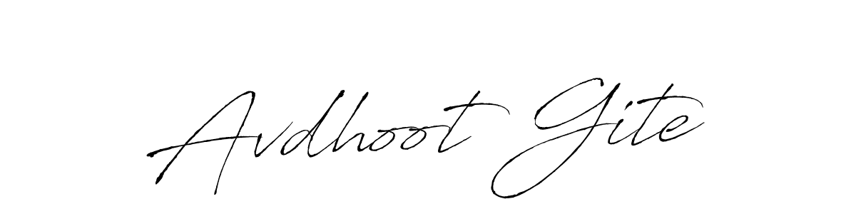 The best way (Antro_Vectra) to make a short signature is to pick only two or three words in your name. The name Avdhoot Gite include a total of six letters. For converting this name. Avdhoot Gite signature style 6 images and pictures png