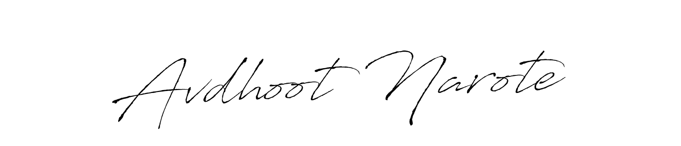 Make a beautiful signature design for name Avdhoot Narote. With this signature (Antro_Vectra) style, you can create a handwritten signature for free. Avdhoot Narote signature style 6 images and pictures png