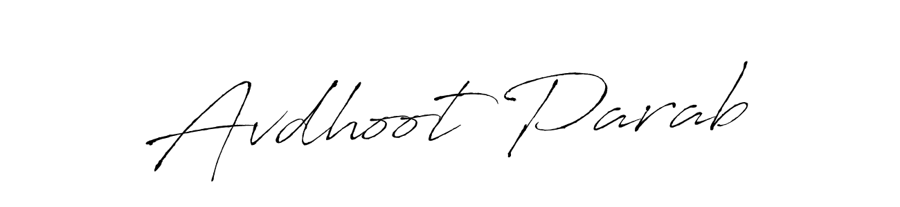 The best way (Antro_Vectra) to make a short signature is to pick only two or three words in your name. The name Avdhoot Parab include a total of six letters. For converting this name. Avdhoot Parab signature style 6 images and pictures png