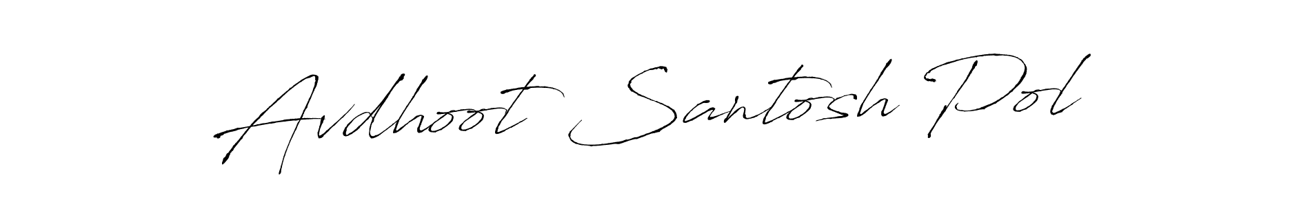 Antro_Vectra is a professional signature style that is perfect for those who want to add a touch of class to their signature. It is also a great choice for those who want to make their signature more unique. Get Avdhoot Santosh Pol name to fancy signature for free. Avdhoot Santosh Pol signature style 6 images and pictures png