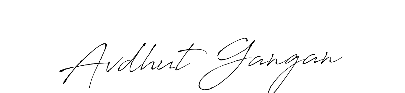 How to make Avdhut Gangan name signature. Use Antro_Vectra style for creating short signs online. This is the latest handwritten sign. Avdhut Gangan signature style 6 images and pictures png