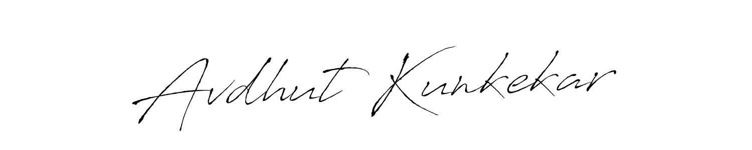 Make a beautiful signature design for name Avdhut Kunkekar. With this signature (Antro_Vectra) style, you can create a handwritten signature for free. Avdhut Kunkekar signature style 6 images and pictures png