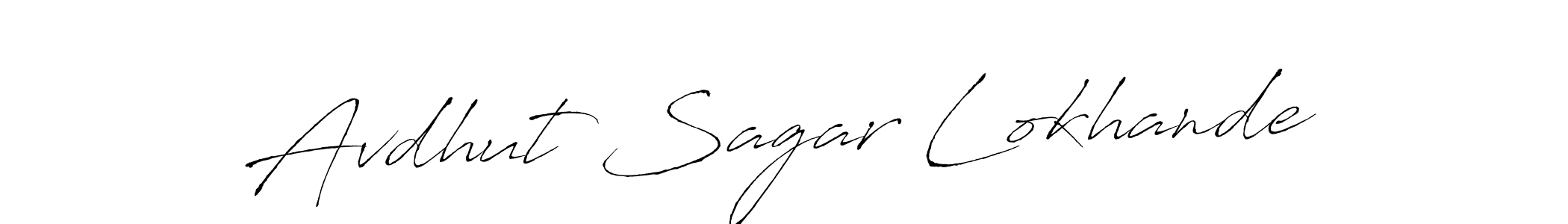 How to make Avdhut Sagar Lokhande name signature. Use Antro_Vectra style for creating short signs online. This is the latest handwritten sign. Avdhut Sagar Lokhande signature style 6 images and pictures png