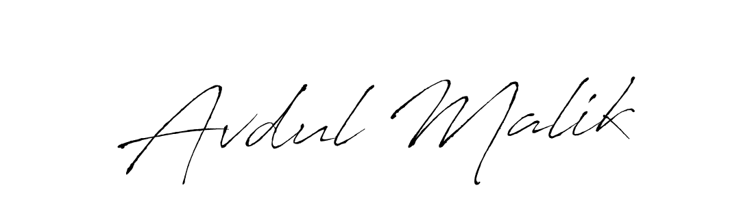 Make a beautiful signature design for name Avdul Malik. With this signature (Antro_Vectra) style, you can create a handwritten signature for free. Avdul Malik signature style 6 images and pictures png