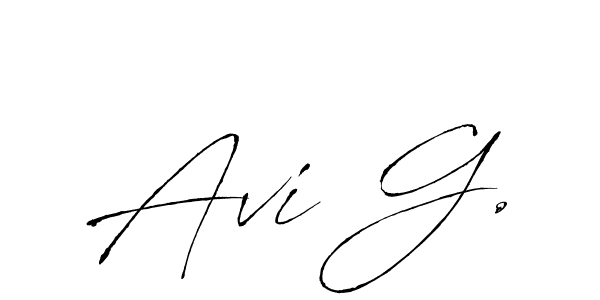 The best way (Antro_Vectra) to make a short signature is to pick only two or three words in your name. The name Avi G. include a total of six letters. For converting this name. Avi G. signature style 6 images and pictures png