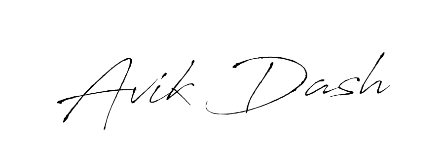 Create a beautiful signature design for name Avik Dash. With this signature (Antro_Vectra) fonts, you can make a handwritten signature for free. Avik Dash signature style 6 images and pictures png