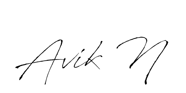 Antro_Vectra is a professional signature style that is perfect for those who want to add a touch of class to their signature. It is also a great choice for those who want to make their signature more unique. Get Avik N name to fancy signature for free. Avik N signature style 6 images and pictures png