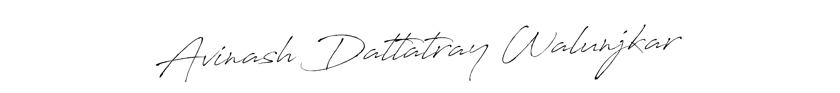 The best way (Antro_Vectra) to make a short signature is to pick only two or three words in your name. The name Avinash Dattatray Walunjkar include a total of six letters. For converting this name. Avinash Dattatray Walunjkar signature style 6 images and pictures png