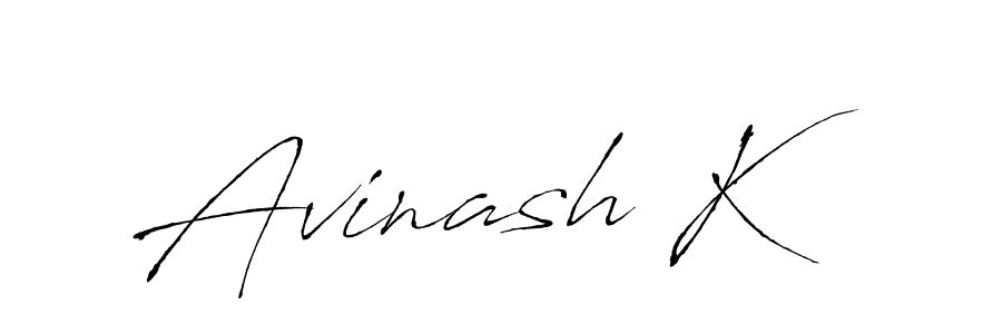 Create a beautiful signature design for name Avinash K. With this signature (Antro_Vectra) fonts, you can make a handwritten signature for free. Avinash K signature style 6 images and pictures png