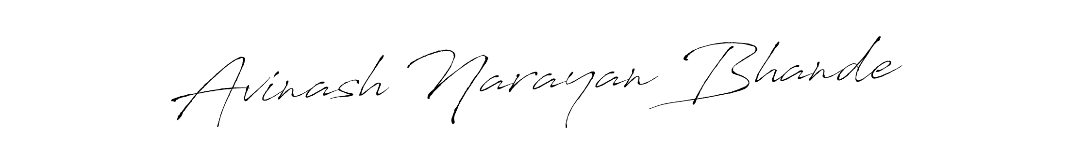 How to make Avinash Narayan Bhande name signature. Use Antro_Vectra style for creating short signs online. This is the latest handwritten sign. Avinash Narayan Bhande signature style 6 images and pictures png