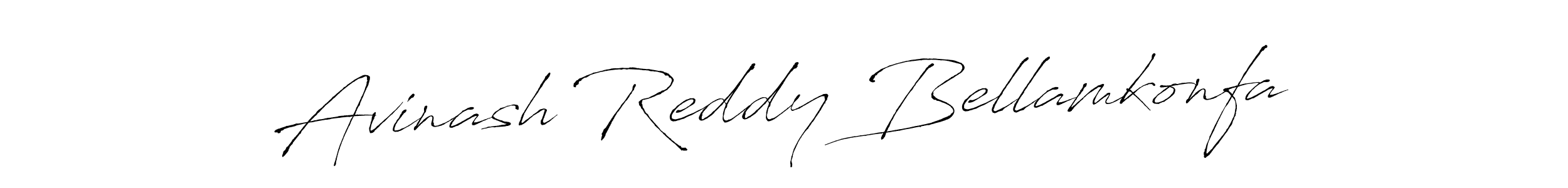 The best way (Antro_Vectra) to make a short signature is to pick only two or three words in your name. The name Avinash Reddy Bellamkonfa include a total of six letters. For converting this name. Avinash Reddy Bellamkonfa signature style 6 images and pictures png