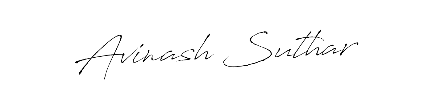 How to make Avinash Suthar name signature. Use Antro_Vectra style for creating short signs online. This is the latest handwritten sign. Avinash Suthar signature style 6 images and pictures png